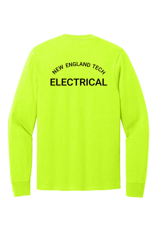 NEIT Electrical Adult Core Cotton Safety Green Long Sleeve Tee