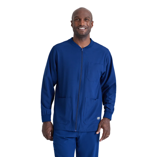 Men's Structure 3-Pocket Crewneck Warmup Scrub Jacket (SK0408)