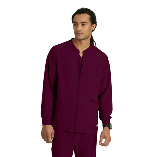 Men's Structure 3-Pocket Crewneck Warmup Scrub Jacket (SK0408)