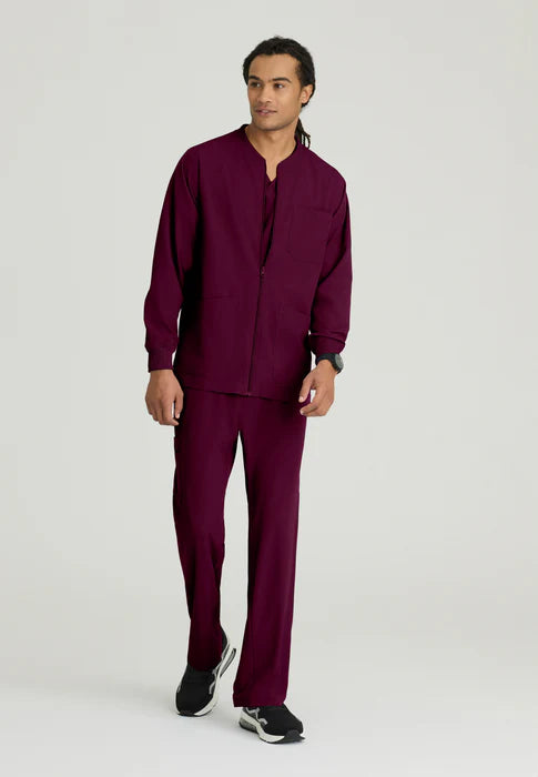 Men's Structure 3-Pocket Crewneck Warmup Scrub Jacket (SK0408)