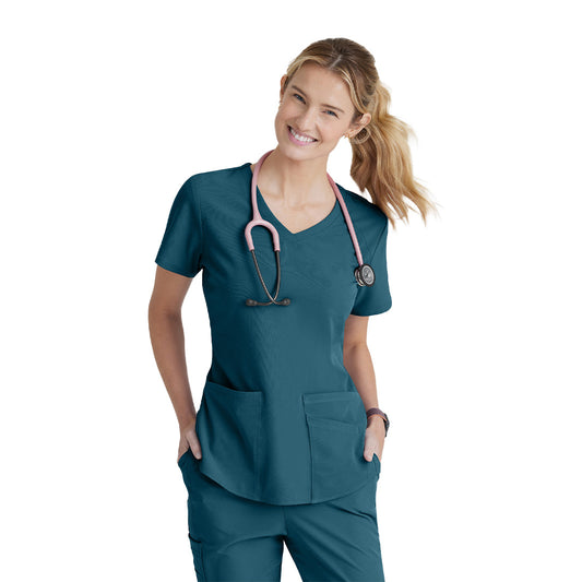 Women's Breeze 3-Pocket Curved V-Neck Top (SK101)